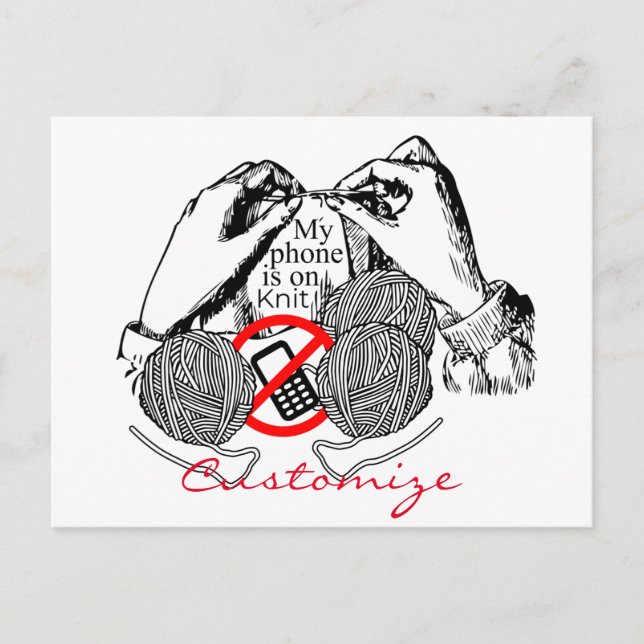 Cartão Postal O telefone está no Knit Thunder_Cove (Frente)