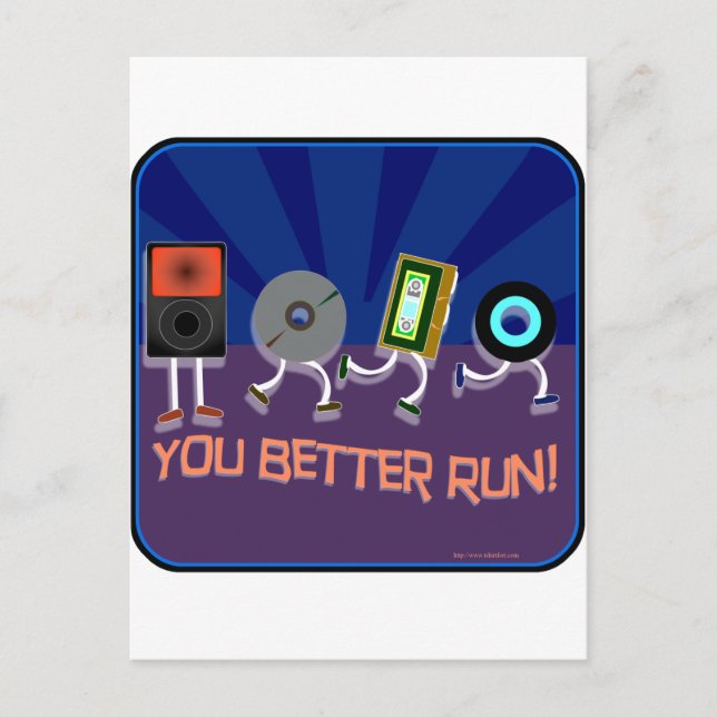 Cartão Postal O tempo continua! Estilo Escuro (Frente)