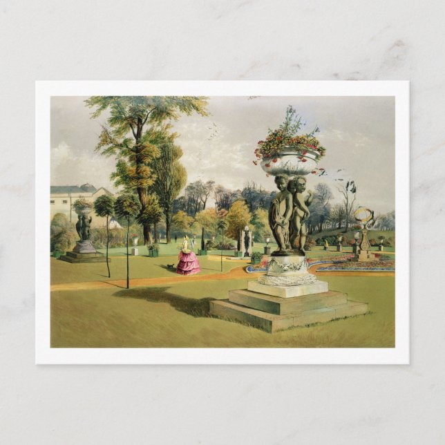 Cartão Postal O Terrace Garden, Abadia de Woburn (cromolitho) (Frente)