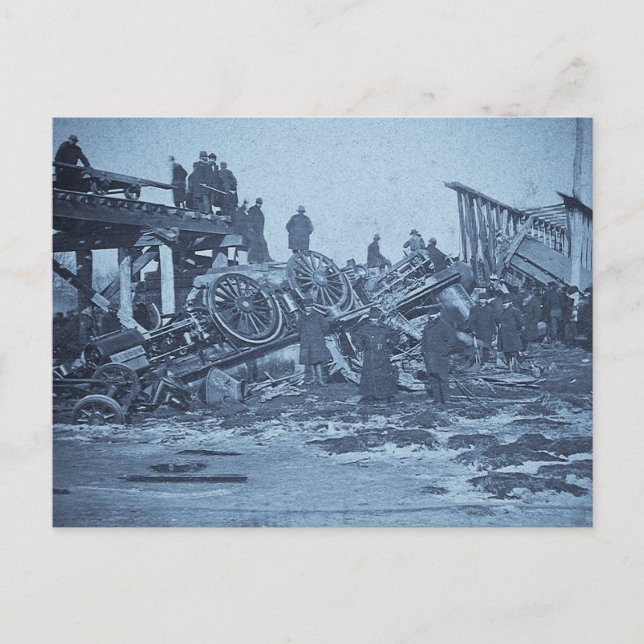 Cartão Postal O terrível acidente no rio Farmington, Cyan 2 (Frente)
