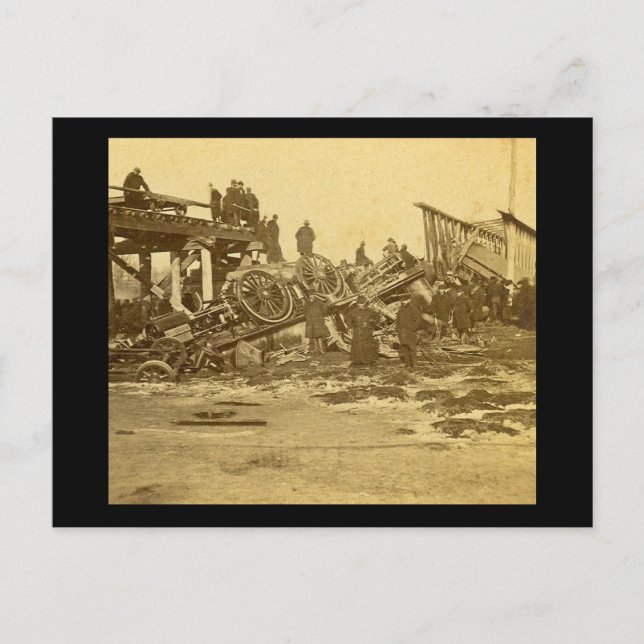 Cartão Postal O terrível acidente no rio Farmington (Sepia) (Frente)