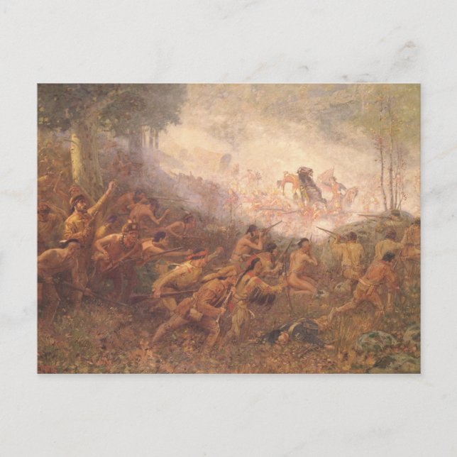 Cartão Postal O tiroteio do general Braddock (Frente)