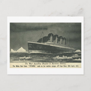 Cartão postal O TITÂNICO "Entre os Icebergs" em