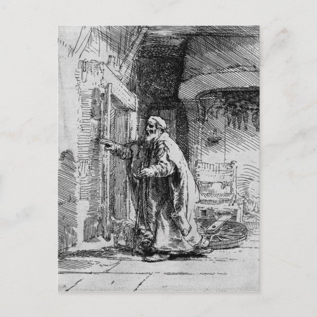 Cartão Postal O Tobit cego, 1651 (Frente)
