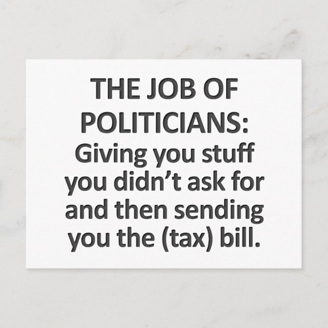 Cartão Postal O trabalho dos políticos (Frente)