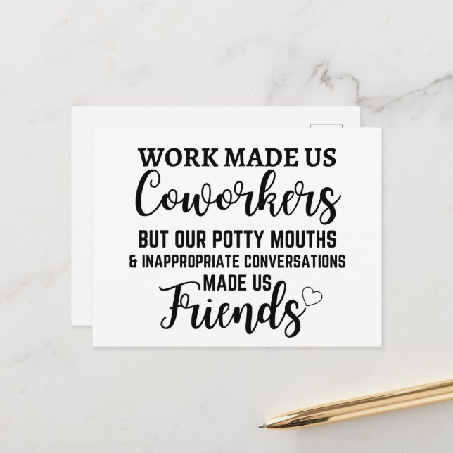 Cartão Postal O Trabalho Nos Fez Colegas Mas Nossas Bocarras (Frente/Verso In Situ)