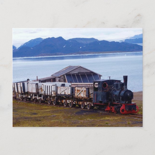 Cartão Postal O trem mais ao norte do mundo, Svalbard (Frente)