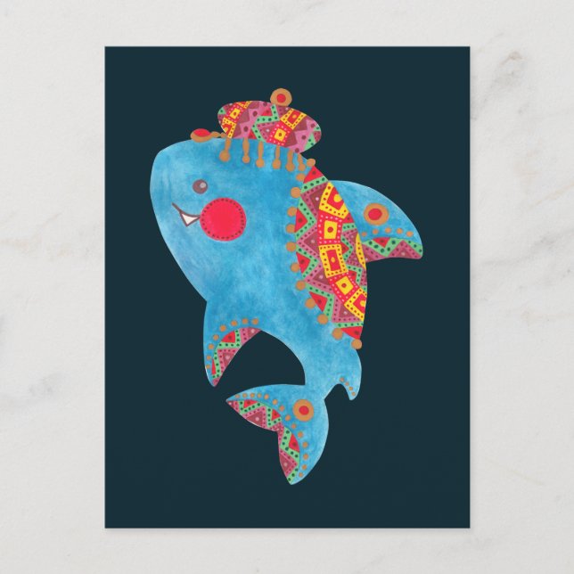 Cartão Postal O tubarão forte (Frente)