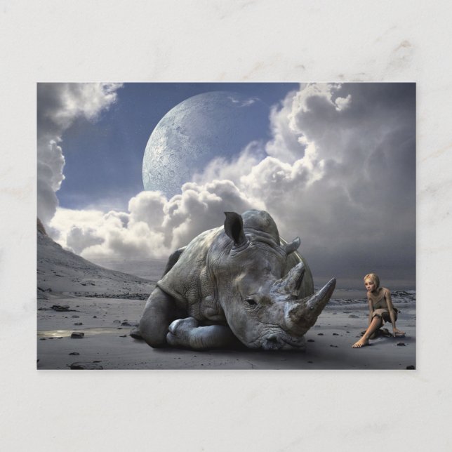 Cartão Postal O Último Do Rinoceronte Branco Do Norte (Frente)