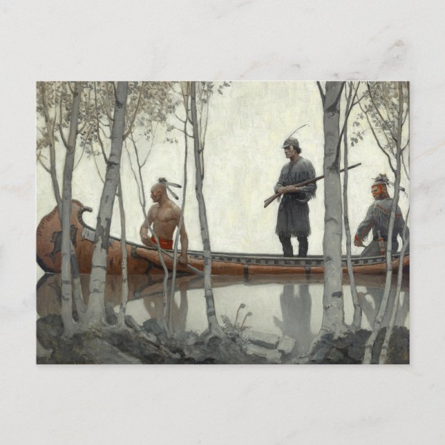 Cartão Postal O Último dos Moicanos por N. C. Wyeth (Frente)