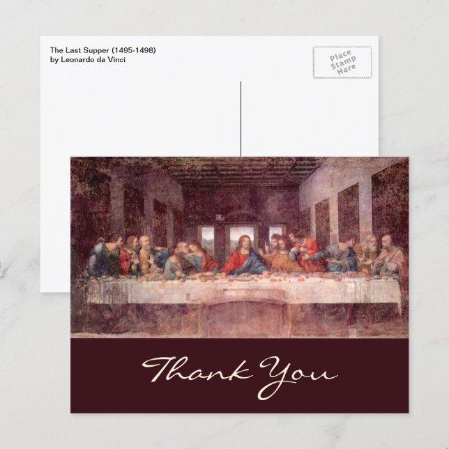Cartão Postal O último jantar de Leonardo da Vinci (Frente/Verso)