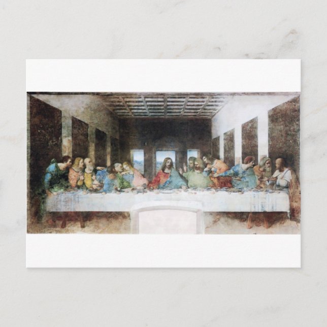 Cartão Postal O último jantar de Leonardo Da Vinci (Frente)