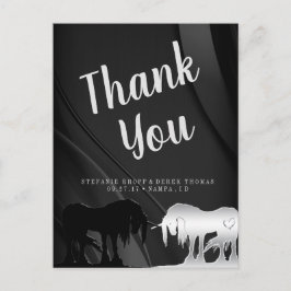 Cartão Postal O Unicórnio Místico Obrigado (espiral negra)