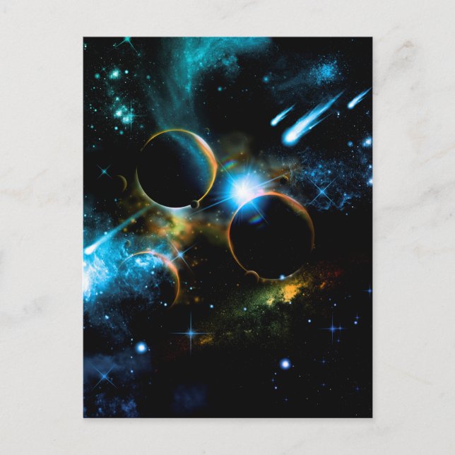 Cartão Postal O universo dos planetas (Frente)