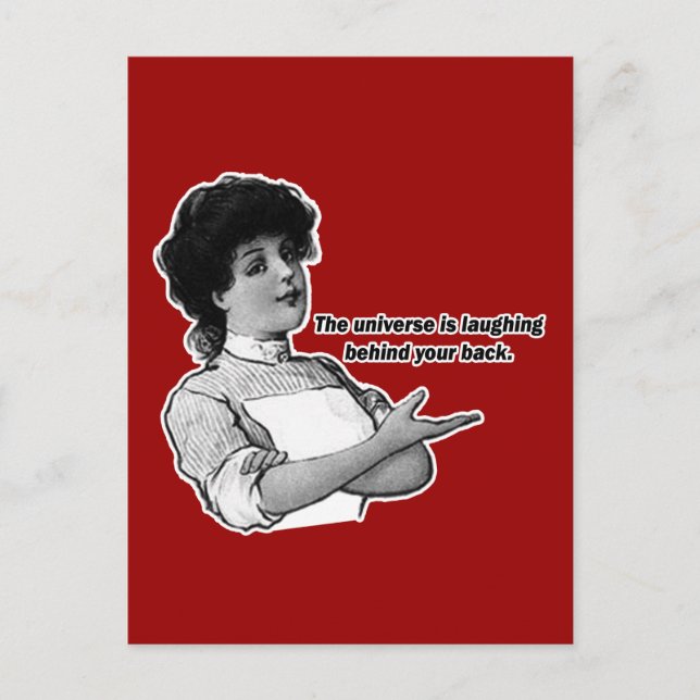 Cartão Postal O Universo se Rir atrás das costas (Frente)