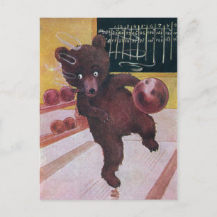 Cartão Postal O Urso De Teddy Vai À Boliche