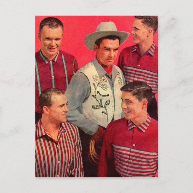 Cartão Postal O vaqueiro Paw e os seus rapazes dos anos 50 (Frente)