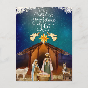 Cartão Postal "Ó Vem, Adoremos a Ele" Natal Natividade