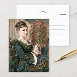 Cartão Postal O ventilador Peacock Edward John Poynter