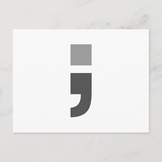 Cartão Postal O versátil ponto e vírgula (Frente)