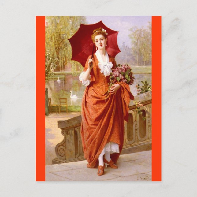 Cartão Postal O vestido vermelho - Caraud (Frente)