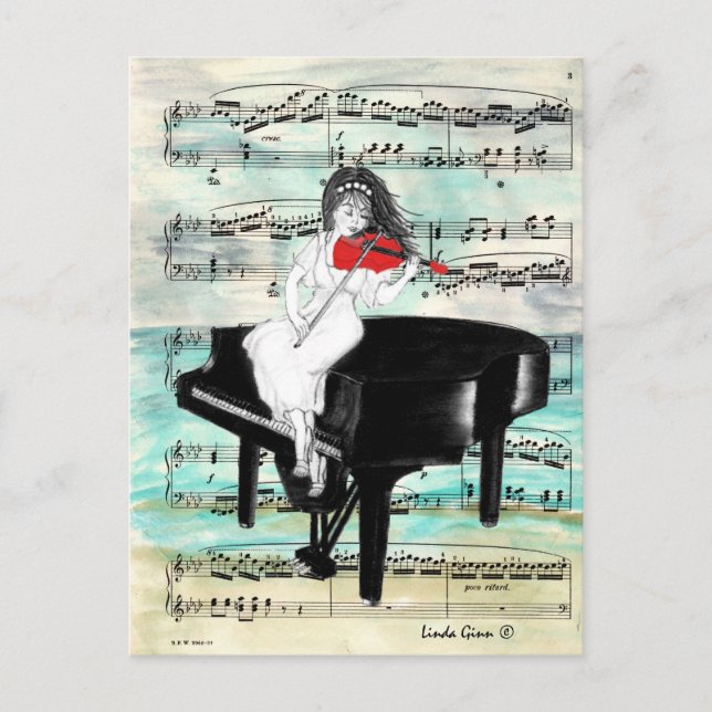 Cartão Postal O Violino Vermelho (Frente)