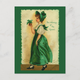 Cartão Postal O Visto da Arte Verde do Shamrock