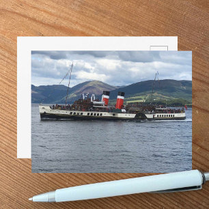 Cartão Postal O Waverley Paddle Steamer na costa da Escócia