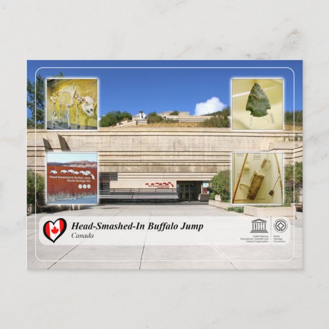 Cartão Postal O WHS da UNESCO - Salto de Buffalo em Búfalo (Frente)