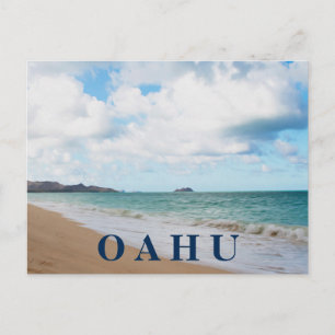 Cartão Postal Oahu Hawaii Ocean Waves & Beach