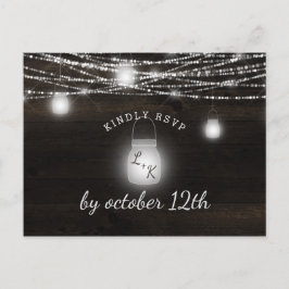 Cartão Postal Oak Ridge Rustic Wood Weding Meal Choice RSVP