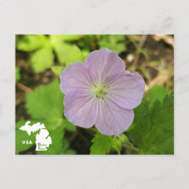 Cartão Postal Oakwoods Metropark Wild Geranium com logotipo