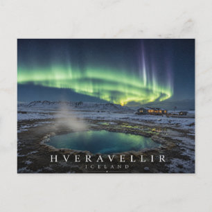 Cartão Postal Oásis Geotérmica Hveravellir Islândia Aurora