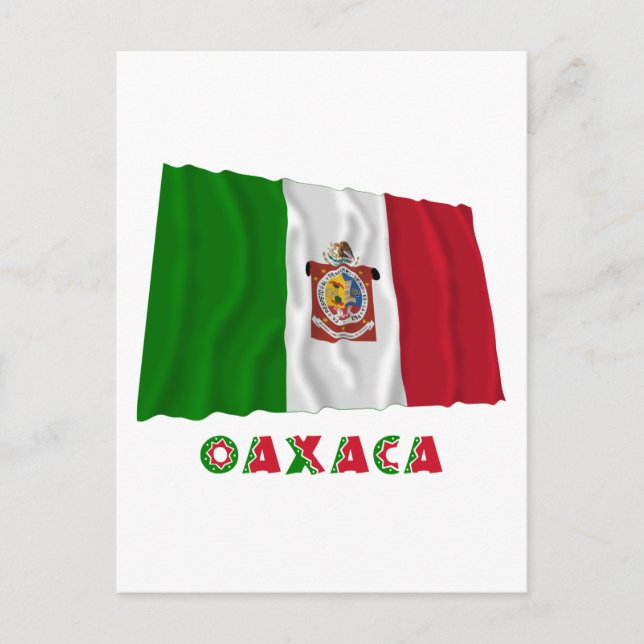 Cartão Postal Oaxaca acenando bandeira não oficial (Frente)