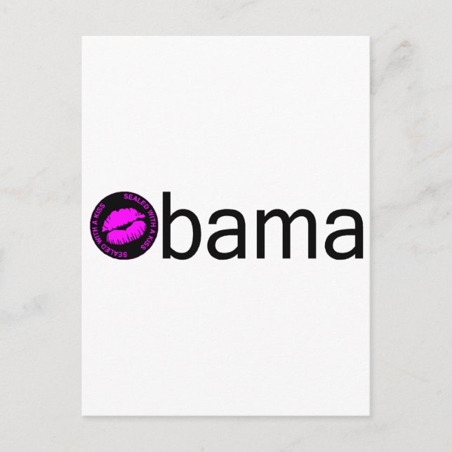 Cartão Postal Obama-Blk Kiss) (Frente)