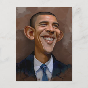 Cartão Postal Obama Caricature
