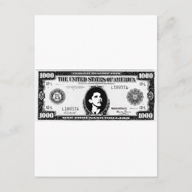 Cartão Postal Obama Cash (Frente)