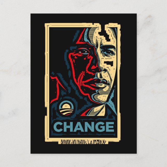 Cartão Postal Obama Change (Frente)