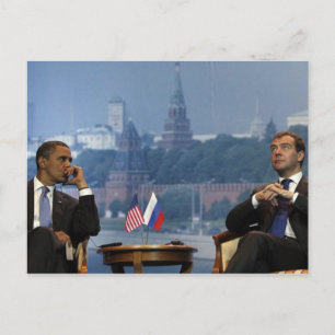 Cartão Postal Obama e Medvedev