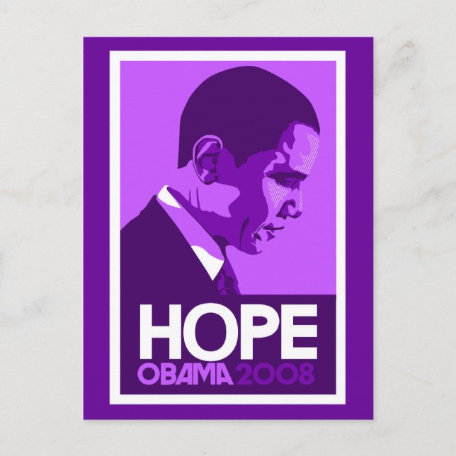 Cartão Postal Obama Hope Purple (Frente)