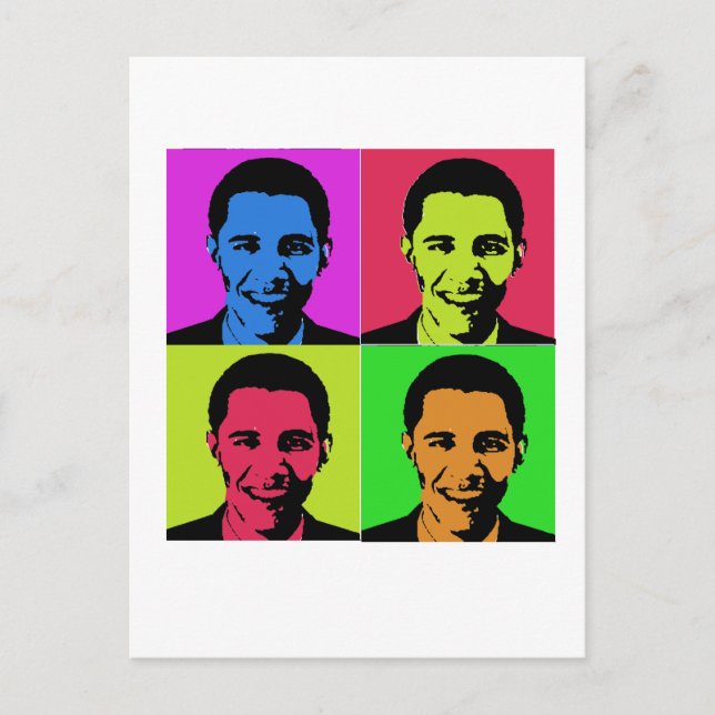 Cartão Postal Obama Portrait (Frente)