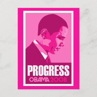 Cartão Postal Obama - Progresso do Cartão-Postal Rosa Escuro
