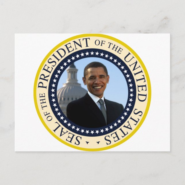 Cartão Postal Obama Seal Blue (Frente)