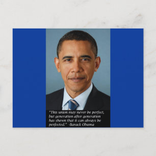 Cartão Postal Obama sobre a perfeição da União