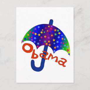 Cartão Postal Obama Umbrella Inauguração Memento