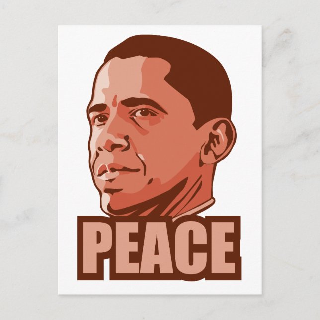 Cartão Postal Obama Vence Prêmio da Paz (Frente)