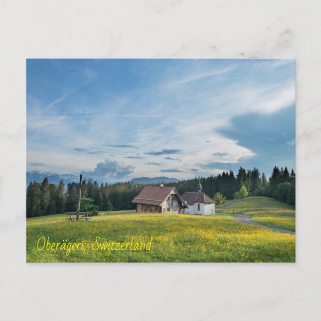 Cartão Postal Oberägeri, Suiça (Frente)