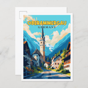 Cartão Postal Oberammergau Alemanha - viagens vintage