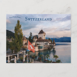 Cartão Postal Oberhofen Castle Schloss Oberhofen Suiça