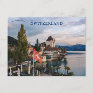 Cartão Postal Oberhofen Castle Schloss Oberhofen Suiça